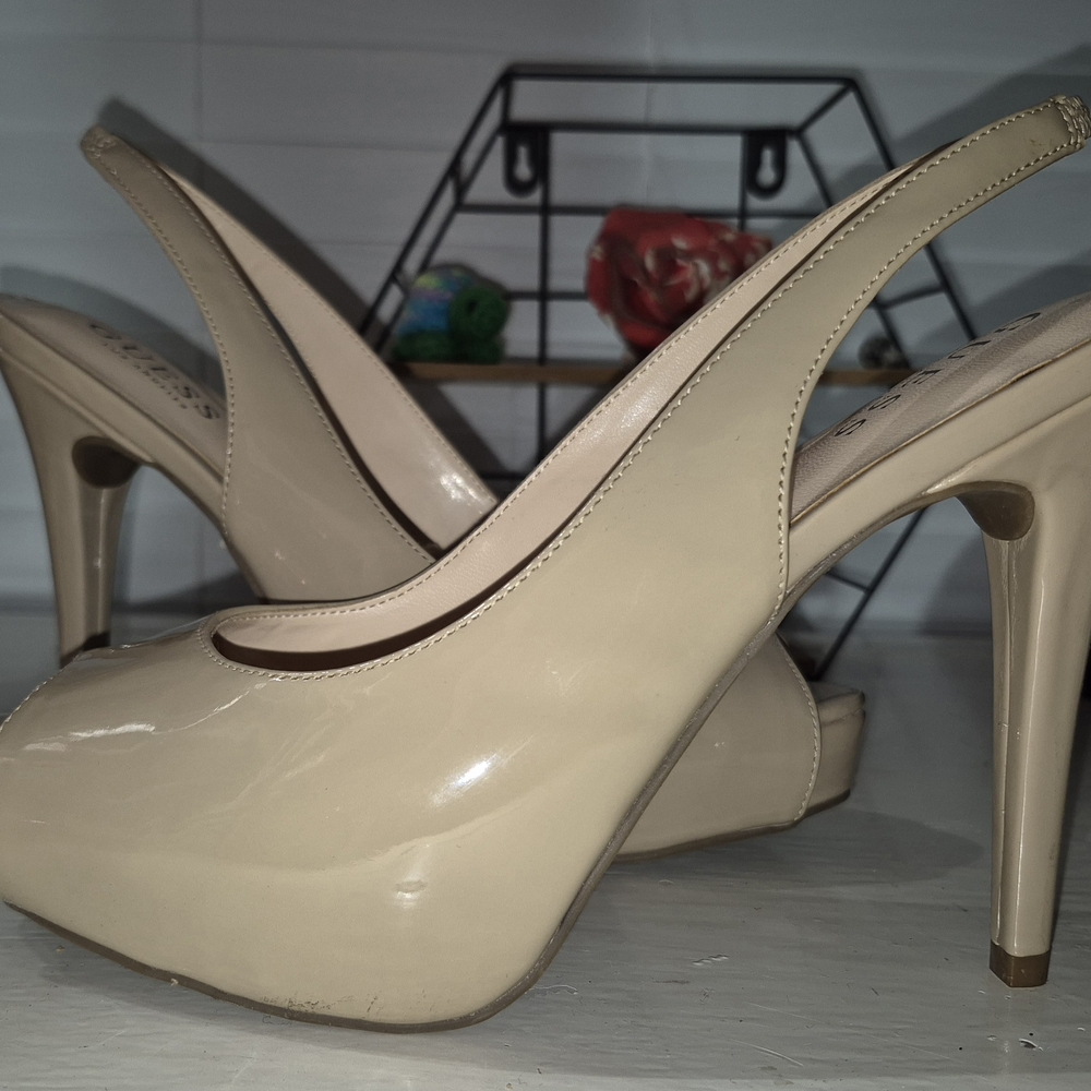 Guess Beige Slingback Heels